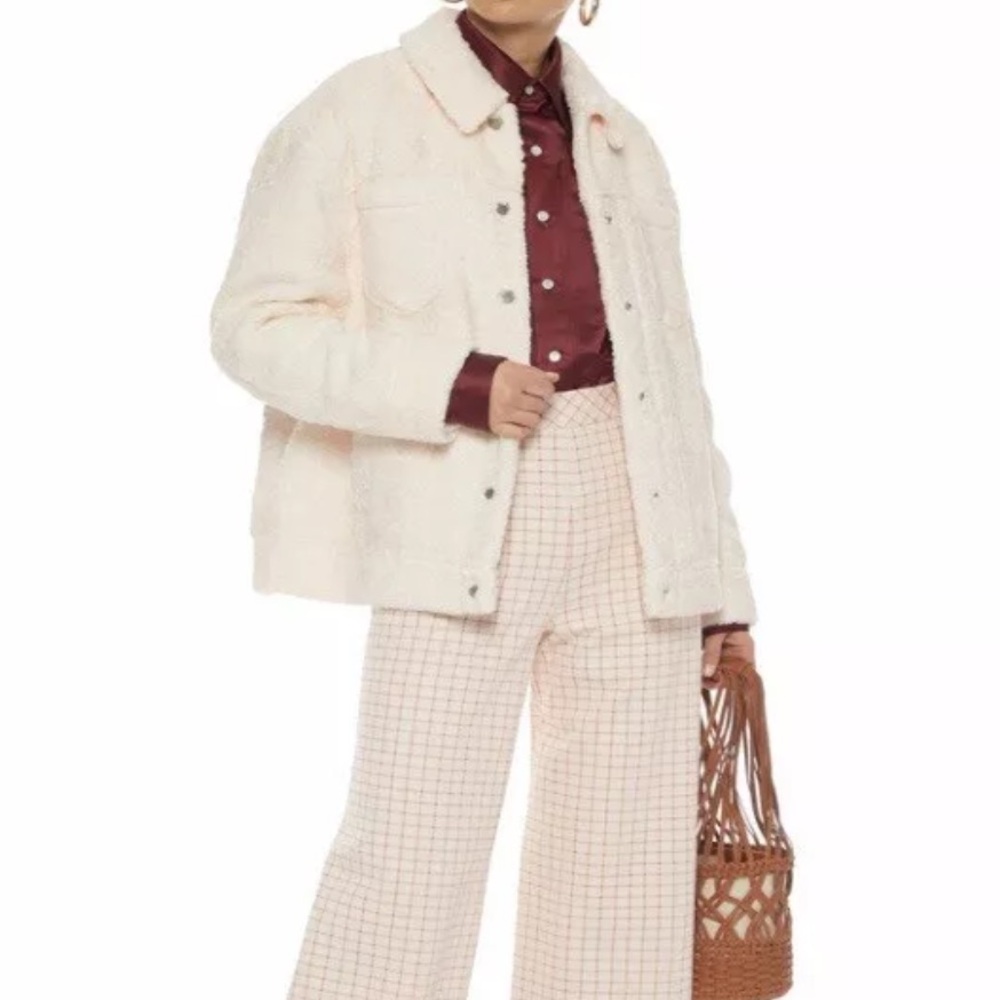 Cinq A Sept Ivory Julia Sherpa Coat